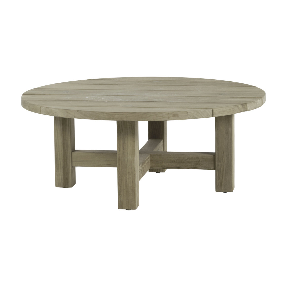 croquet teak round coffee table